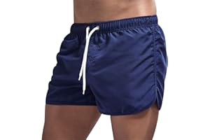 HAXNOHEY Bañadores Hombre Secado Rápido Playa Pantalones Cortos de Baño con Bolsillos Cordón Bañador Multicolor