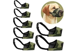 JYHY - Museruola per cani in nylon, regolabile, ad alta vestibilità, impedisce di mordere abbaiare e masticare per cani di taglia piccola, media e grande, mimetica