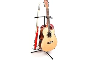 Ducomi Porta Chitarra da Terra, Stand Pieghevole Porta Chitarre Classica, Acustica, Elettrica e Basso, Supporto Terra per Strumenti Musicali, Cavalletto Poggiachitarra (Standard 3 Chitarre, 1 pcs)