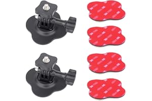 YEHOLDING Kit Soporte Adhesivo Flexible para Insta360 X5, X4, X3, X2, Ace Pro, Ace, Montaje en Soporte Casco Compatible con GoPro Hero, SJCAM, cámara panorámica(Negro 2 Piezas)