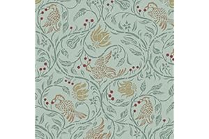 MELODY JANE DOLLS HOUSES Melody Jane Casa Muñecas Pájaros y Bayas Verde Miniatura Impresión Papel Pintado 1:12 Escala