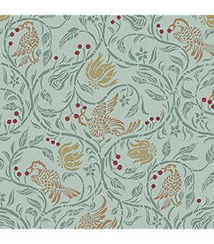 Carta Da Parati In Miniatura Melody Jane | Scala 1:12 | Motivo Art Nouveau Rosa Arabesque Tulipano | Per Case Delle Bambole