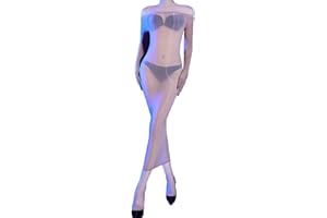 RUIBAVYA Bodystocking Sexy Mujer Transparente Lingerie for Women 5 D Vestido de Encaje de Manga Larga