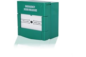 Sonew Feueralarm Notfall Glass, Notfall Türöffner Beenden Sie die Freigabetaste Glas zerbrechen Feueralarm Grün Sicherheitsalarm für Heimsicherheit