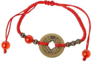 EXINOX Bracciale Feng Shui Moneta Antica | Spago Rosso | Amuleto per Fortuna e Ricchezza | Uomo Donna |…