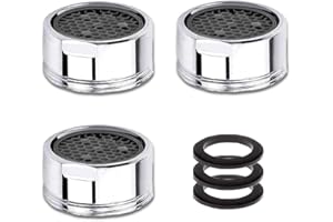 ILLUVA 3 Stück Strahlregler M18, Wasserhahn Sieb, Mischdüse mit Edelstahlfilter inkl., Wasserhahn Aufsatz Strahlregler(18mm Außengewinde)