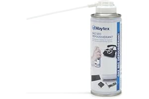 WAYTEX Dépoussiérant Spray Air sec Ultra Puisant 5 bars, Aérosol de 200ml, Bombe d’Air Comprimé Nettoyant pour PC, Clavier, Appareil Photo et Composants électroniques, avec buse précision