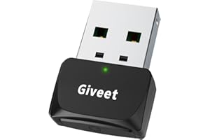 Giveet USB Bluetooth Adapter for PC, V5.4 Audio Transmitter for Computer Desktop Laptop, Plug & Play, Supports MacOS Windows 11/10/8.1/8/7, Pair with Bluetooth Headphones Speaker