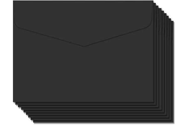 BLUGUL 50 Pièce Petite Enveloppe, Mini enveloppes, 115x82mm, pour Fournitures de Fête d'Anniversaire, Cartes d'invitation, Noir