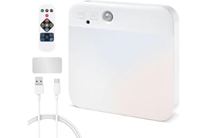 SERBASIC LED Ceiling Lights Motion Sensor Bathroom Light USB Rechargeable,3 Colors 3Timers Modes Cordless Ceiling Light Battery Operated for Kitchen Hallway Toilet Bedroom Magnetic Mount,Remote Control,15cm