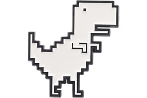 FUNIGHT Spilla Pin, Dinosauro Spilla Retro Pixel Geometrico Dinosauro Bianco Pin Lega Elegante Accessori Costume Bella Cartone Animale Distintivo Smalto