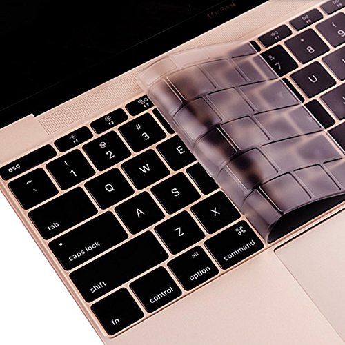 Se7enline® (2 in 1) Macbook 12 Zoll PU Leder Schutzhülle mit Glatt Weich Berühren PU Leder Sleeve Tasche Hülle für Macbook Retina 12 Zoll Modell A1534 + Klar TPU DE Design (QWERTZ) Tastatur Schutzhülle – Blau/blue - 3