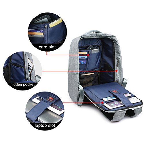 Hanke Rucksack Gesch  ft Schulrucksack Diebstahlschutz Laptop Smart-Rucksack mit USB Ladeport