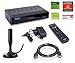 Produktbild Xoro HRT 8770 Kit by SATCHEF - Full HD HEVC TWIN DVB-T/T2 Receiver (H.265, HDTV, HDMI, kartenloses Irdeto-Zugangssystem für freenet TV, HD-Twin-Tuner, Mediaplayer, PVR Ready, USB 2.0, 12V) inkl. aktive Zimmerantenne XORO HAN 100 + HDMI-Kabel, schwarz