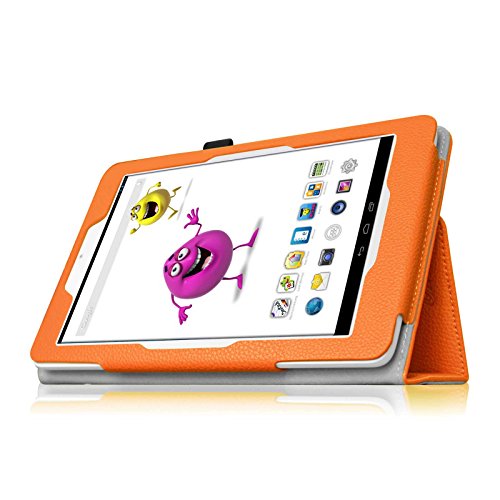 Fintie Odys Junior Tab 8 Pro Hülle Case – Slim Fit Folio Kunstleder Schutzhülle Cover Tasche mit Ständerfunktion und Stylus-Halterung für Odys Junior Tab 8 Pro 20,3cm (8 Zoll) Tablet-PC, Orange - 6