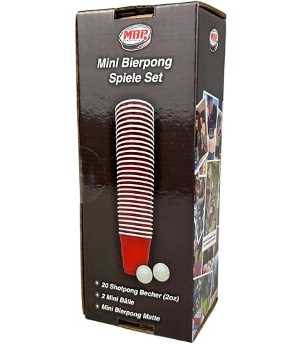 Kit Complet Beer Pong Ultimate - 50 Tasses Rouges 16 Oz + 50 Shots 2 Oz + 3 Balles + Règles - Pour Fêtes, Anniversaires, EVG