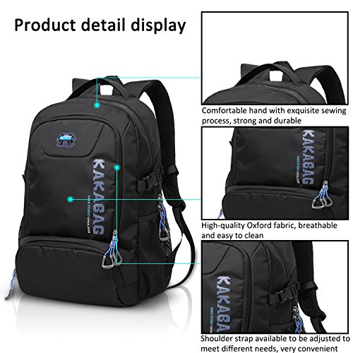 FANDARE Freizeit 15.6 Zoll Laptop Rucksack Reisetaschen Schulrucksack Reisen Wanderrucksäcke Daypack Herren Oxford Polyester - 7