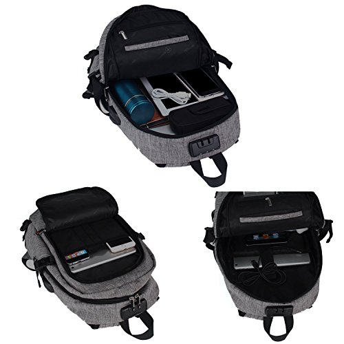 15 6  Business 35L Laptop  Taschen Backpack with USB Charging  Headphone cable Anti-Theft Port  Nummernschloss Waterproof backpack Laptop Rucks  cke L