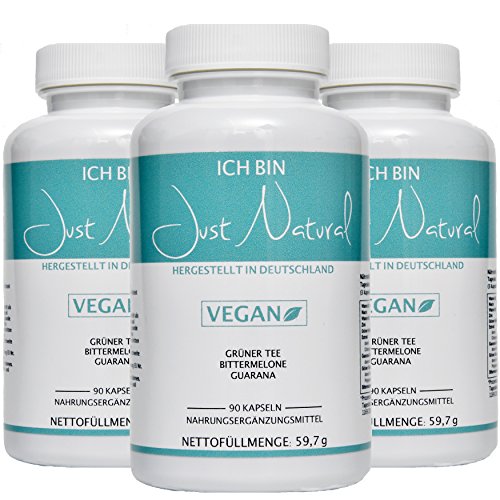 Preisvergleich Produktbild Just Natural Premium FATBURNER von Valetudoo - VEGAN - mit Grüner Tee, Guarana, Bittermelone, Grüne Kaffeebohne, 90 Kapseln, 100% natürlich, 1er Pack, Hergestellt in Deutschland