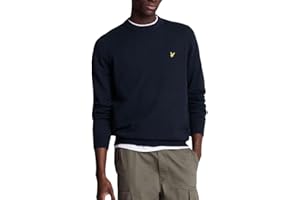 Lyle & Scott Mens Cotton Merino Crew Neck Embroidered Golf Sweater