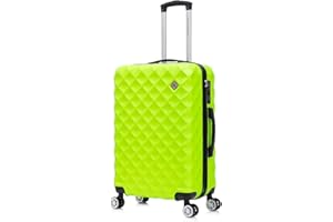 Preston Morgan Medium Suitcase on 4 Dual Spinner Wheels Super Lightweight ABS Hard Shell Hold Check in with Built-in TSA Lock (Lime Green, 75L)