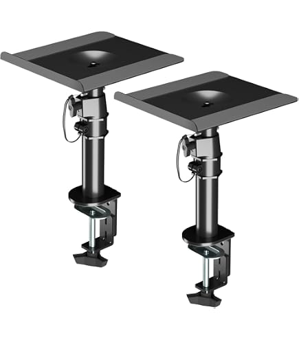 Support Enceintes Sur Table Drall - Réglable Et Inclinable Pour Studio, Bureau Ou Maison - Jusqu'à 15kg