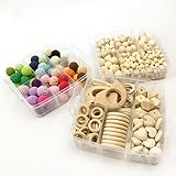 Mamimami Home Baby Teether Holz Diy Tier Rassel organischen Teether Dschungel Spielzeug Holz Waldorf Spielzeug Holz Teether Halskette / Armband DIY Zubehör - 2