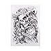 Pauler Vickers Large Sexy Tattoo Skull Temporary Body Arm Stickers Black Removable Waterproof
