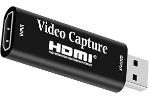 ELZO Video Capture Card, 4K 1080P 30fps HDMI to USB 2.0 Video Capture Device, Record Video Audio Grabber for Gaming, live streaming, Teaching, Video Conference