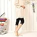 Liang Rou Maternity Elastane Adjust Waistband Cropped Leggings Lace Trim Color Black