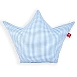 La Fraise Rouge 4251005602171 Kissen Krone Prinz, Vichy Karo, hellblau/weiß