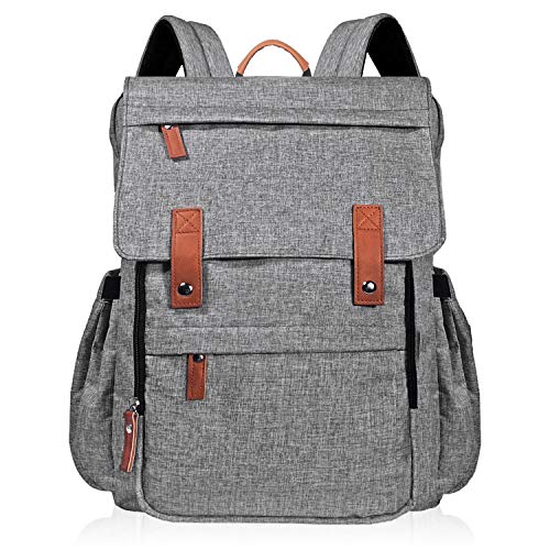 Preisvergleich Produktbild HapTim Baby Wickelrucksack Wickeltasche Wasserdicht große Kapazität mit Kinderwagenhaken und 2 Isolierte Taschen for Babyflaschen, 13 Taschen Ausgezeichnete Wickeltasche Rucksack (EU1004G)