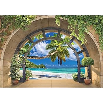 Papier Peint Photo INTISSÉ-PLAGE-254x174 cm-4 lés-(11554V4 ...