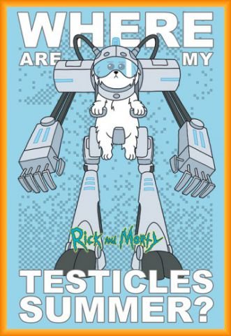 Rick Y Morty Póster con Marco (Plástico) - Invasión Canina, Dónde 
