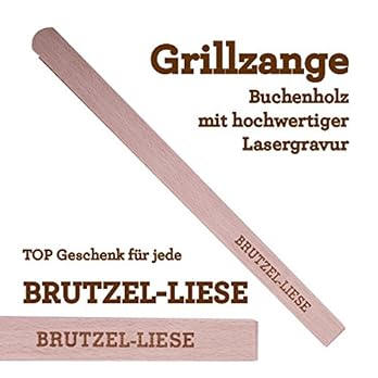 Grillzange Aus Holz Mit Hochwertiger Gravur Brutzel Liese