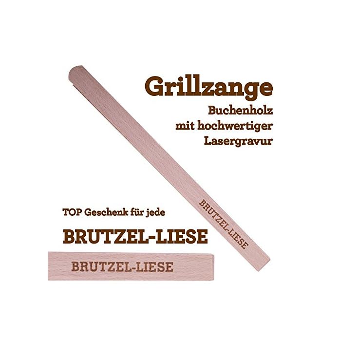 Grillzange Aus Holz Mit Hochwertiger Gravur Brutzel Liese