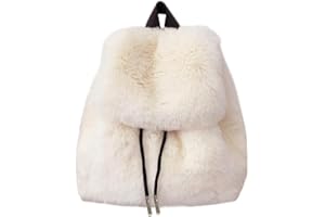 Ulisty Damen Klein Kunstfell Kaninchen Pelz Rucksack Pelzige Kordelzug Tagesrucksack Plüsch Schultertasche
