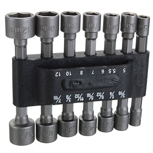 Drillpro 14-tlg Steckschlüssel Set Stecknüsse Bit Nuss Set 1/4“ Nüsse Bits Bithalter Bitsatz Stecknuss Satz Sechskant - 4