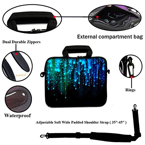 DCCN 15 Zoll / 15,6 Zoll Laptoptasche Neopren Notebooktasche mit Zubehörfach und Schultergurt - 3
