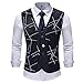 Produktbild TWBB Herren Weste Tuxedo Passen Pullover Drucken Jacke Hochzeit Mit Knopf Formal Waistcoat Schlank Ohne Ärmel Oberteile Tops
