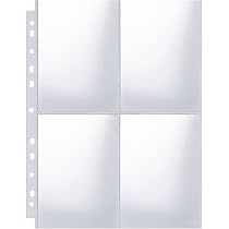 50 Bustine Trasparenti Per Foto A4 - 2 Tasche A5/A6, 0.2mm Spessore, 11 Fori Per Raccoglitori, Per Album E Documenti