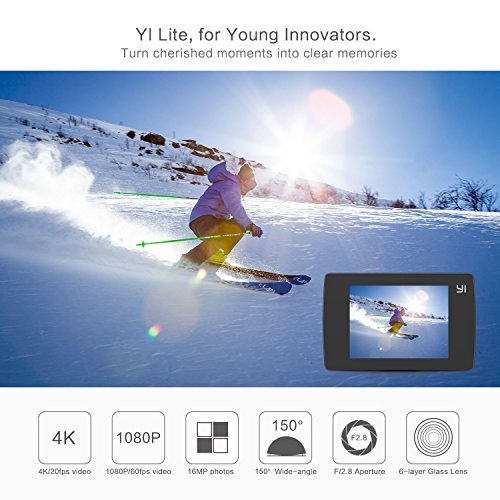YI Lite Cámara Deportiva 4K Cámara de Acción Sony Sensor WiFi Bluetooth Lente Ultra Gran Angular