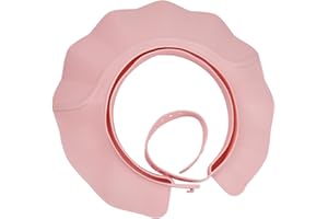 AOMHREK Czepek kąpielowy dla dzieci, chroni oczy i uszy, ochrona przed dziećmi, regulowany czepek kąpielowy, potrójny, silikonowy, różowy