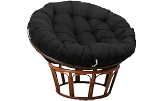 ‎BETTSCHLANGE Bettschlange Hängesessel Kissen,Papasansessel Kissen,Lesesessel Rund, Gartensessel Sitzkissen,Papasan Hängesessel Kissen(Stühle Nicht Enthalten),Schwarz,90x90cm