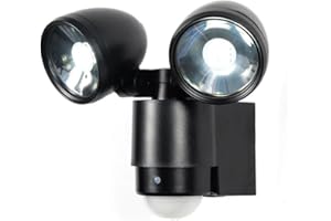 LITECRAFT Sirocco 2 Light LED Security Spotlight with PIR Sensor IP44 2 Year Guarantee (Black)
