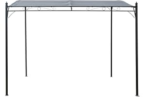 Habitat et Jardin Pérgola metálica Inclinada adosada - 3 x 2,5 m - Gris