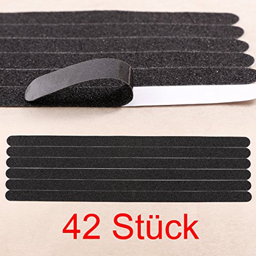 42 x 45*2cm Schwarz Selbstklebende ANTI Rutsch Streifen für Treppe Stufe Bad Dusche Badewanne Wanneneinlagen Antirutschstreifen Klebestreifen Rutschschutz - 3