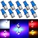 Produktbild T10 501 194 LED Birnen-Grandview 10pcs Super helle Blau 501 194 168 2825 T10 LED Birne mit 10-7014-SMD 350 Lumen Keil T10 LED Sockel Ersatz für Auto Innenleuchten, Armaturenbrett Lichter, Seitenlicht Lampen, Nummernschild Glühbirnen, Boot Glühbirnen ( DC 12V)