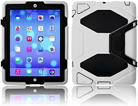 NEW Multi Angel Silicone/Plastic Protective/Dual Layer Shock /Absorbing Kid-Proof Case Shockproof Dirt Snow Sand Proof Survivor Extreme Army Military Heavy Duty Prime Quality Cover Case Kickstand for Apple iPad 2 /3 /4 (MODEL: A1395 / A1396 / A1397 / A1416 / A1430 / A1403 / A1416 / A1430 / A1403) Children Gift APPLE IPAD 2 (MODEL : A1395 / A1396 / A1397) / IPAD 3 (MODEL A1416 / A1430 / A1403) / IPAD 4 (MODEL : A1458 /A1459 /A1460) @SK MICRO® - SUPER FAST SHIPPING FROM UK (Colour - White)