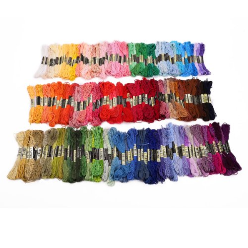 200 Docken Sticktwist Stickgarn 8m 6/faedig Multicolor farblich bunt Basteln Set - 3